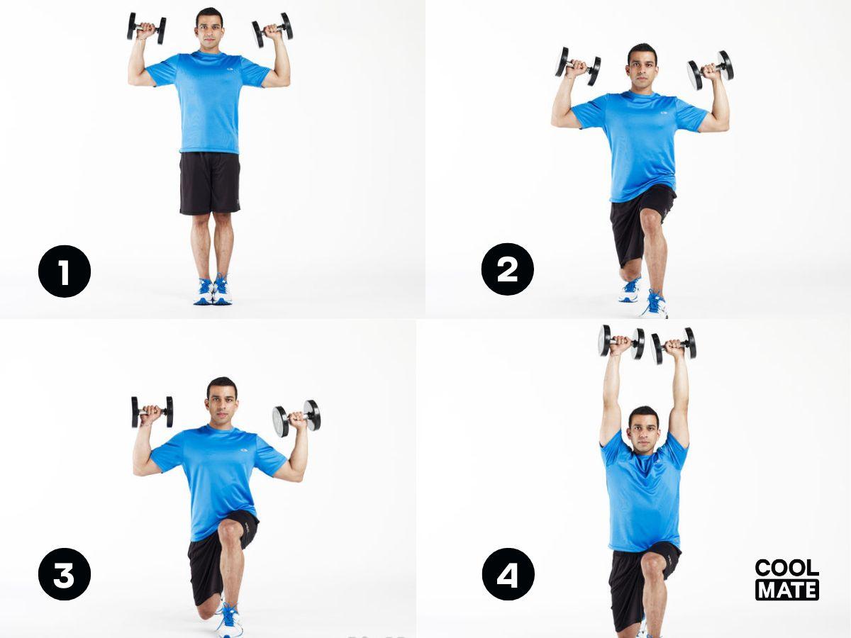 Bài tập vai Lunges Shoulder Press 