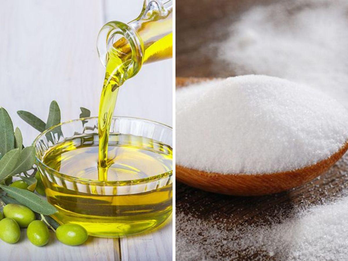 Đây là công thức tẩy da chết phù hợp với mọi loại da với baking soda và dầu olive