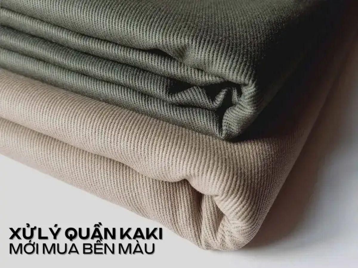 Tránh các sản phẩm chứa chất tẩy mạnh hoặc làm mềm vải có thể làm phai màu vải kaki nhanh hơn