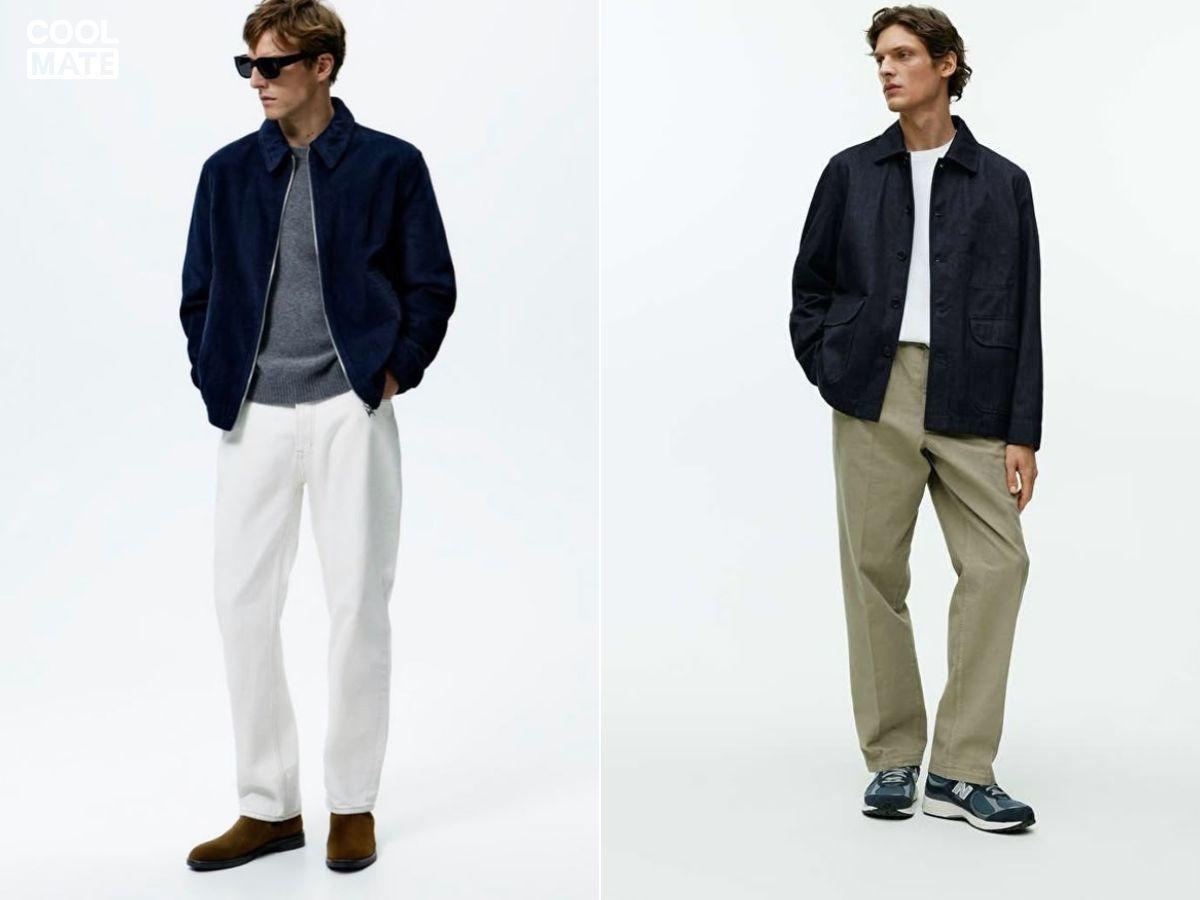 Áo khoác kaki oversize phối cùng quần kaki