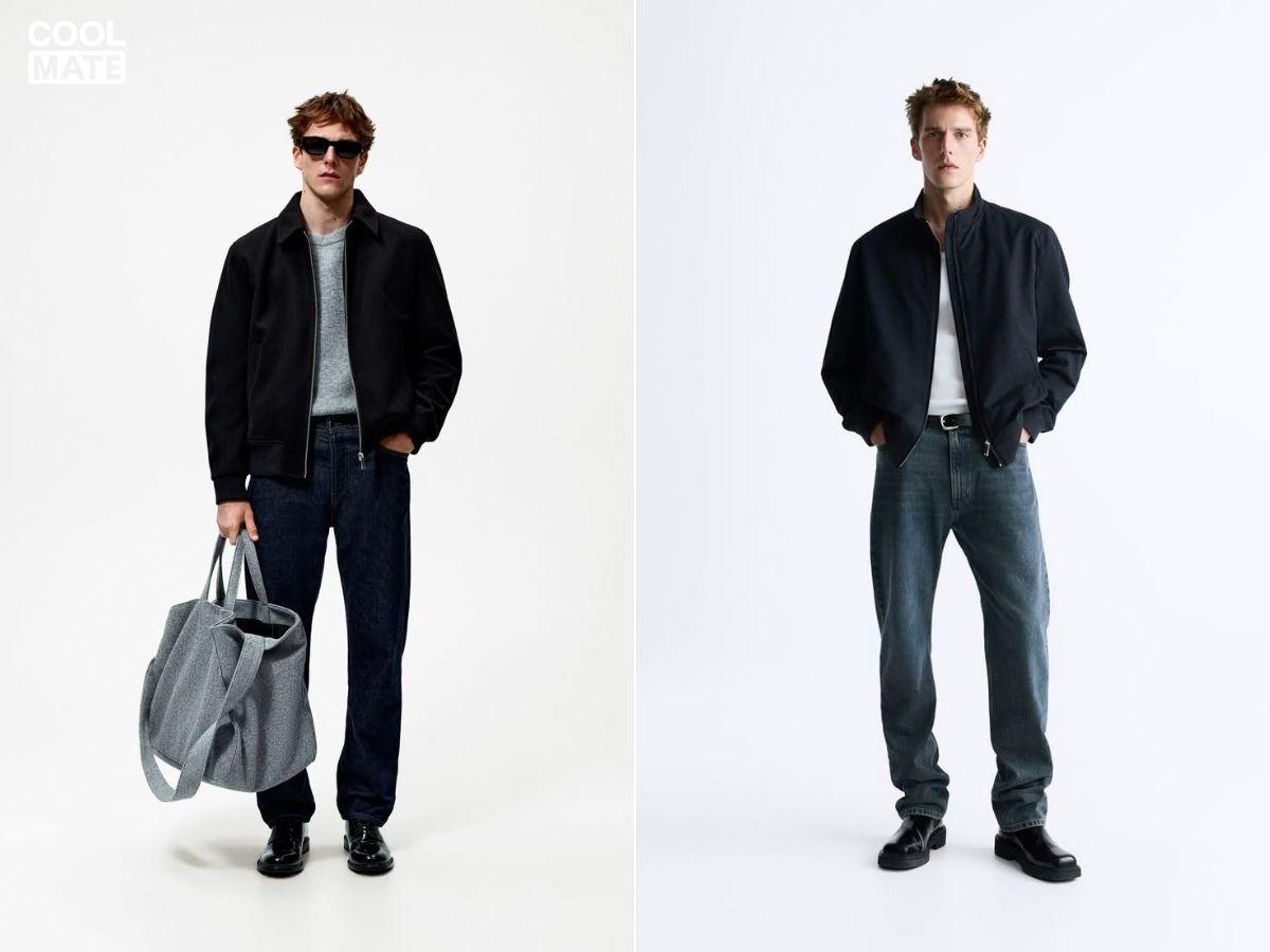 Áo khoác kaki oversize phối cùng quần jeans