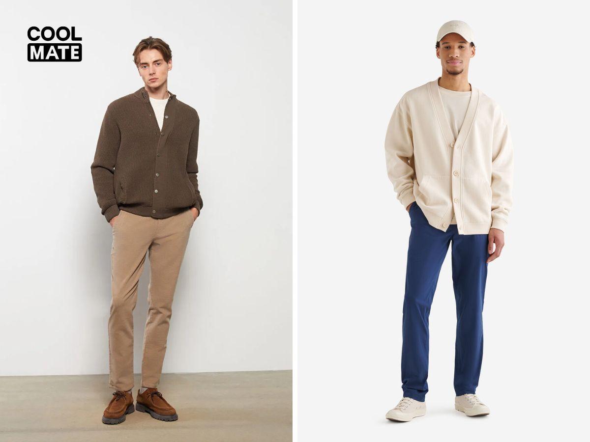 Cardigan và áo thun