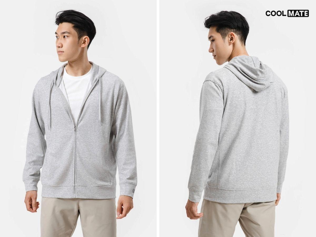 Kiểu dáng áo khoác hoodie zip 