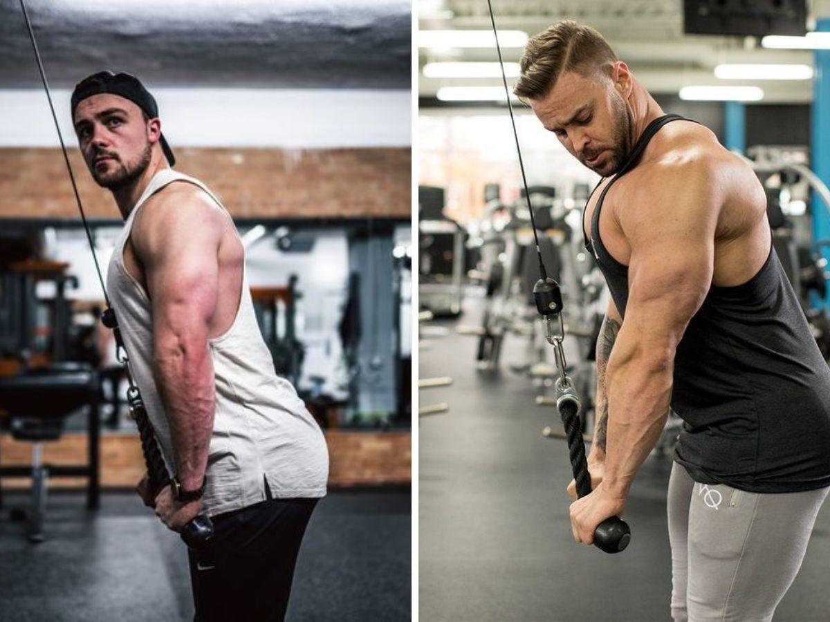Vào thứ 2, hãy tập bài tập Triceps Rope Pushdown trong 4 hiệp để đạt kết quả tốt