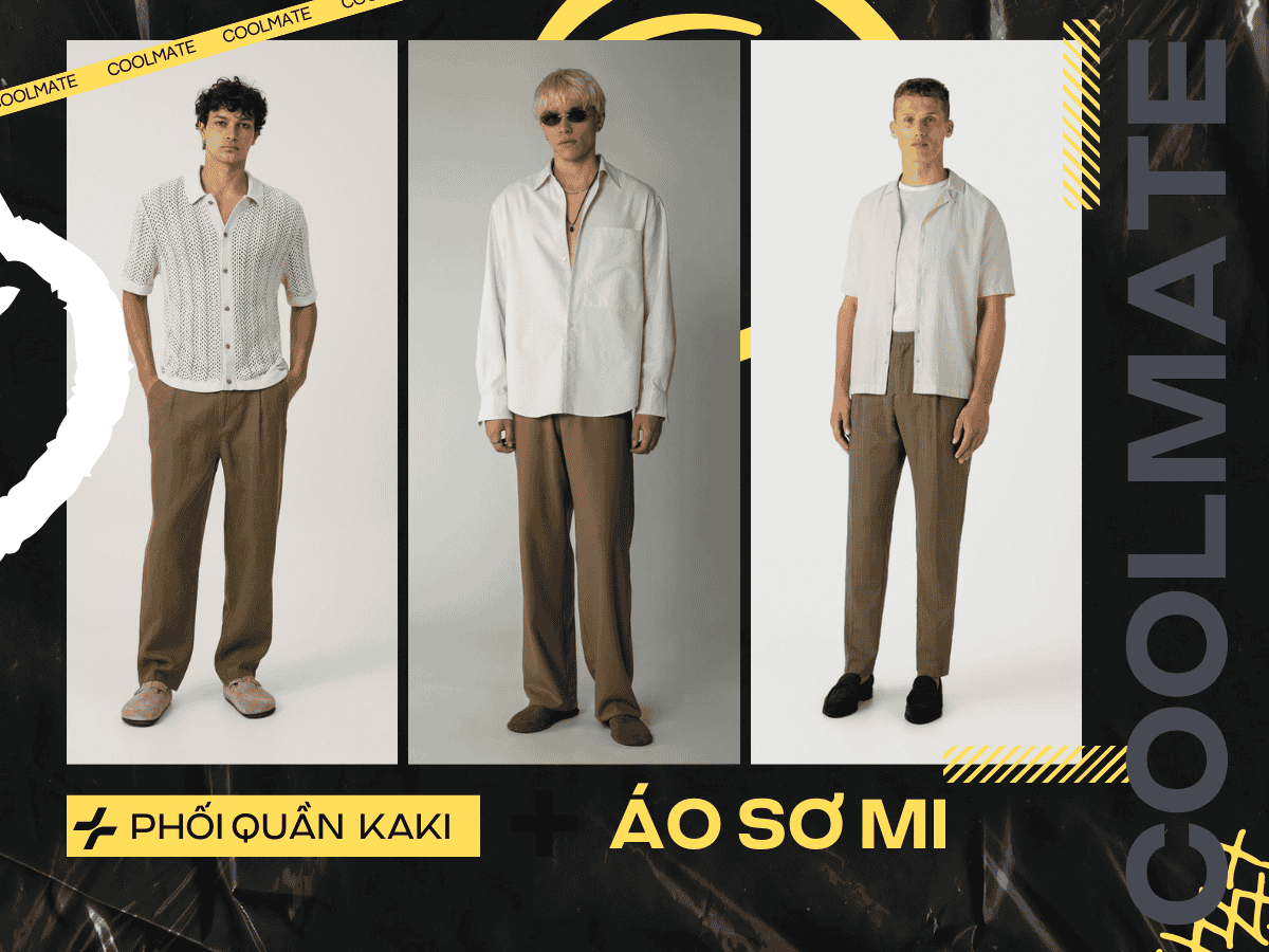 Áo sơ mi khi mix cùng quần kaki mang đến cho cánh mày râu một vẻ ngoài lịch lãm