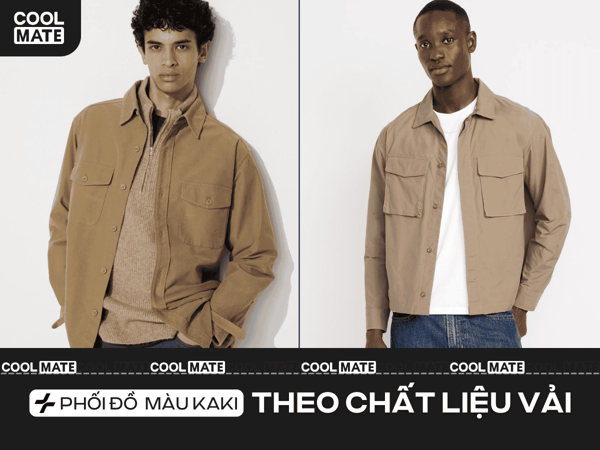 Chất liệu vải cũng là yếu tố cần lưu tâm khi phối đồ màu kaki