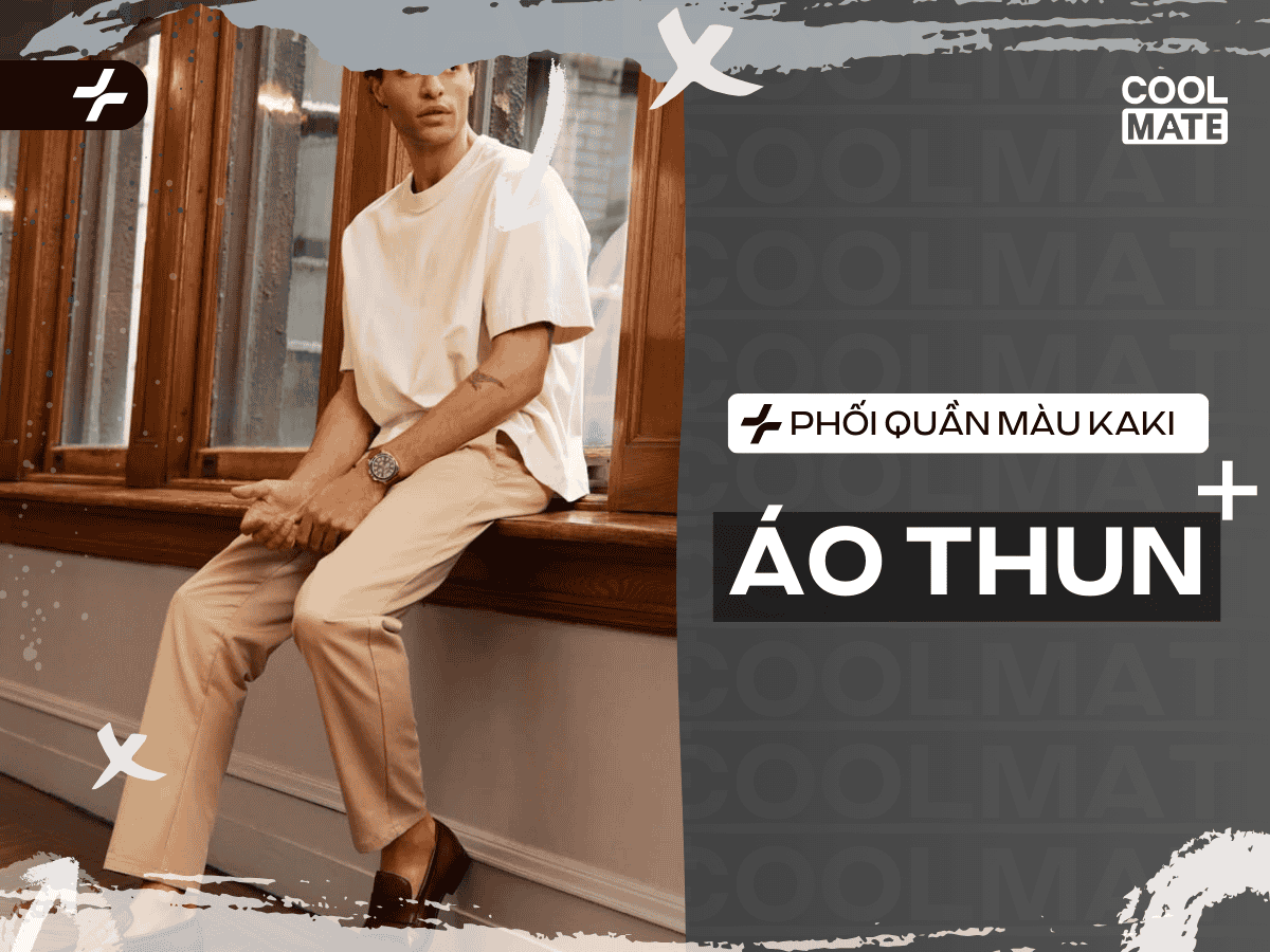 Quần kaki và áo thun basic mang lại cho người mặc vẻ ngoài trẻ trung, năng động