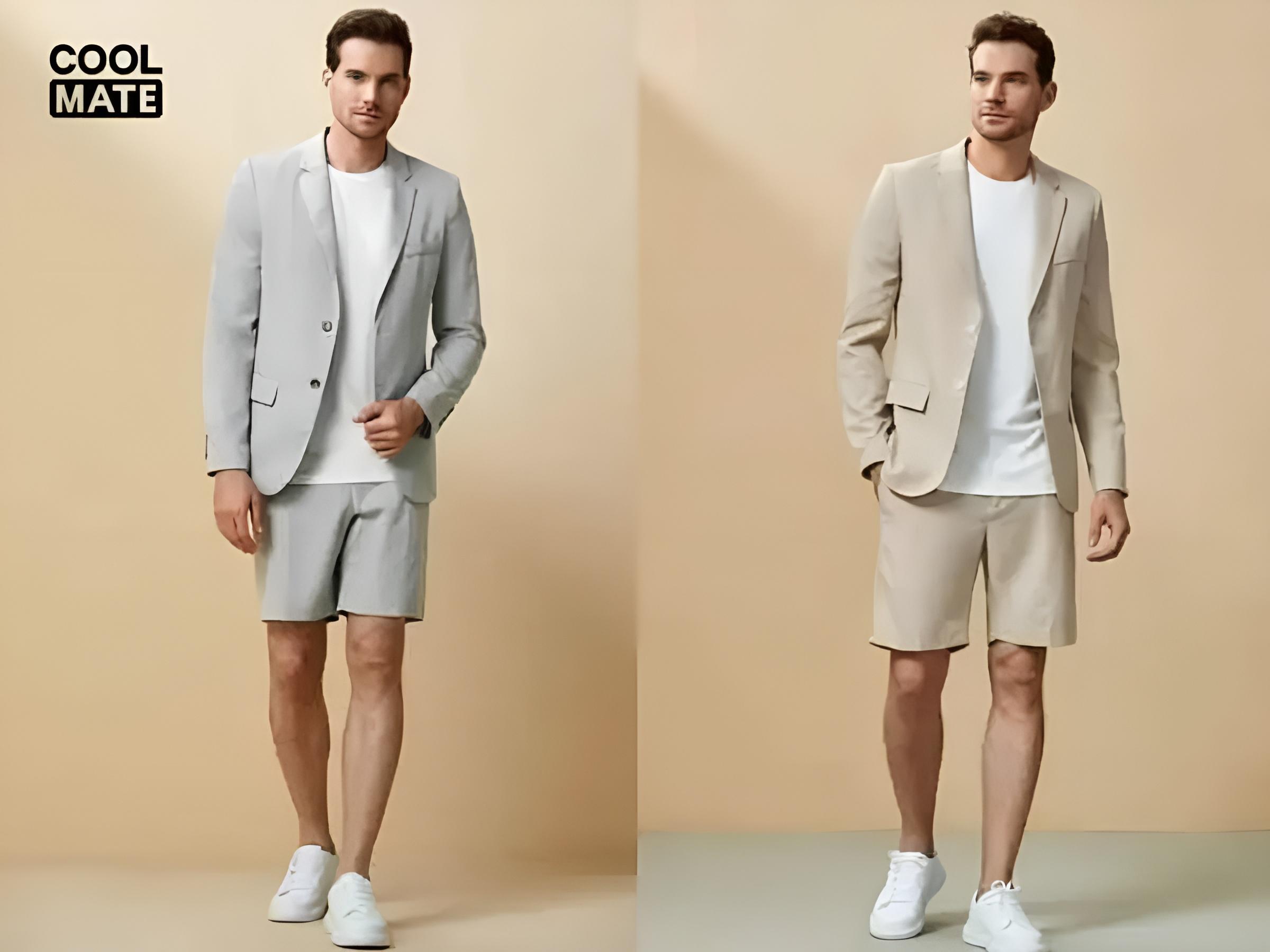 Kết hợp quần short kaki nam cùng áo vest