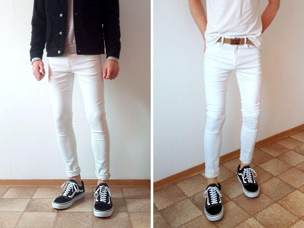 Quần jean trắng skinny cực phù hợp với người có dáng chuẩn