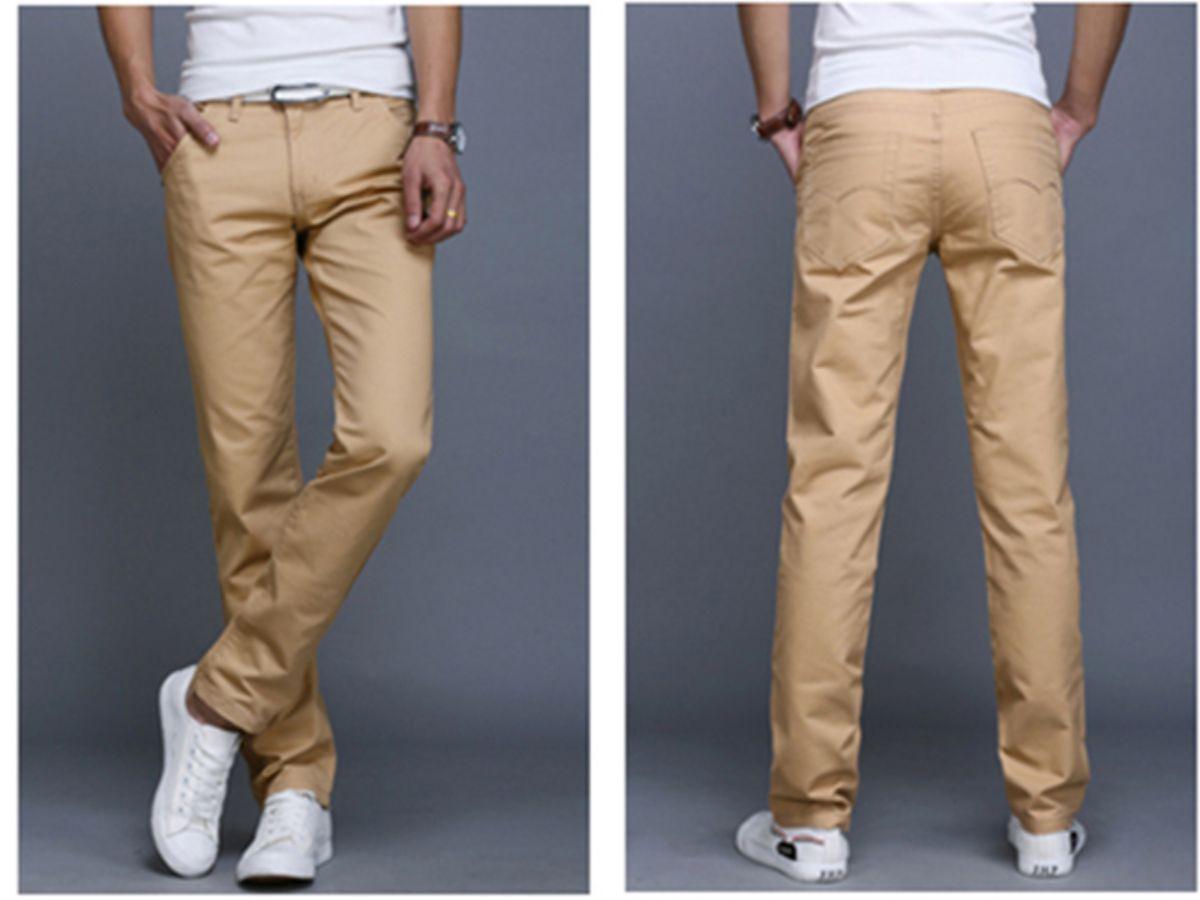 Mẫu quần kaki nam màu kem thời trang