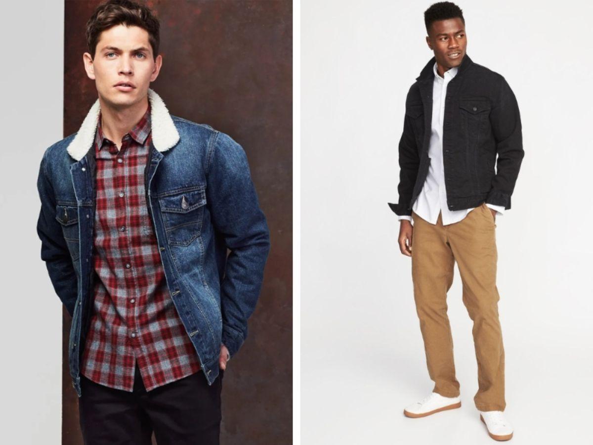 Áo sơ mi phối với áo denim jacket nam