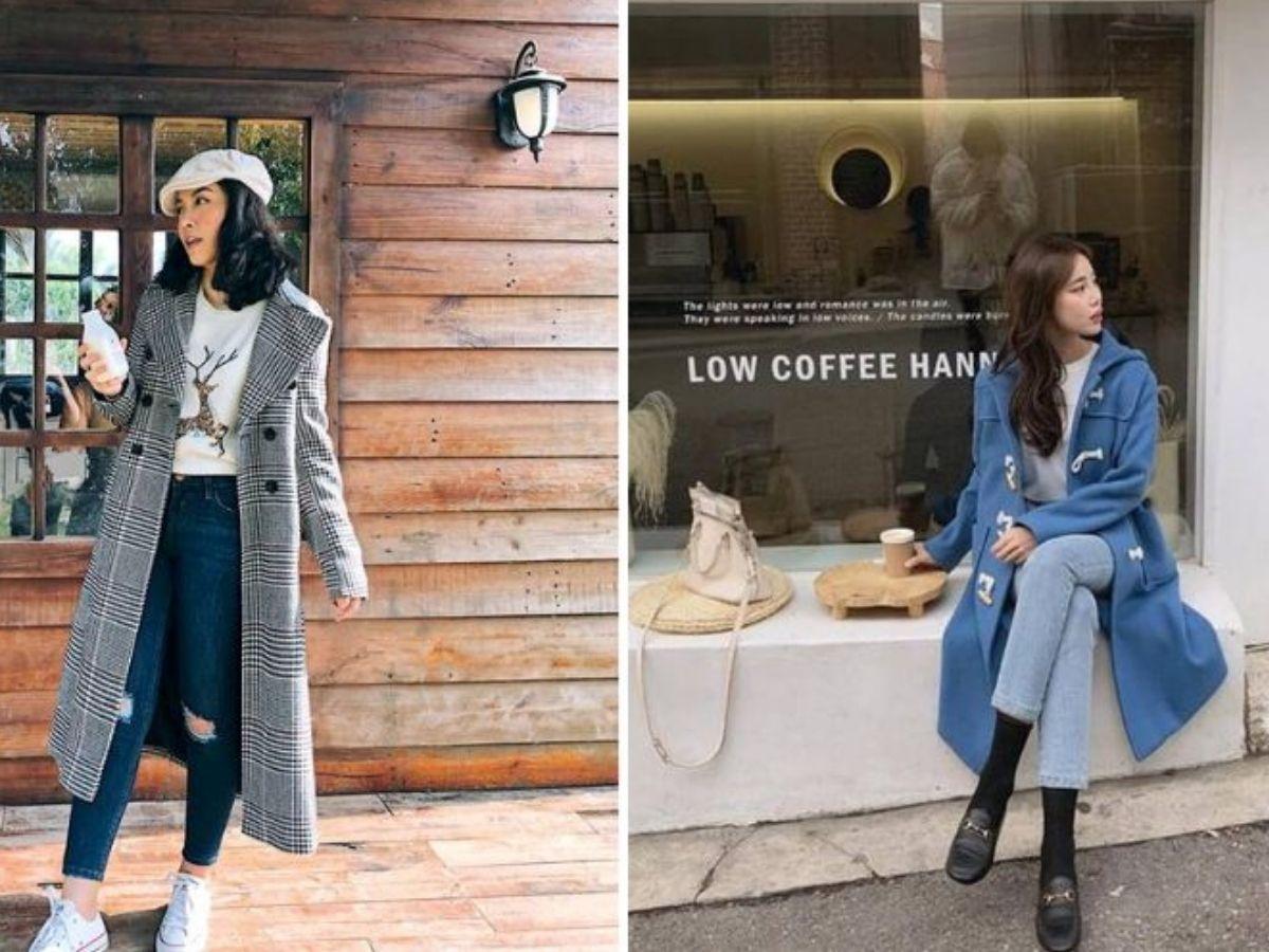 Áo khoác dáng dài với quần jeans dành cho nàng cá tính, trưởng thành