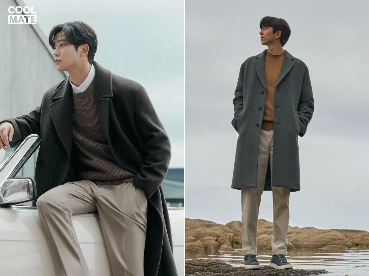 Áo sơ mi + áo len cổ tròn/cổ chữ V + áo khoác (bomber, denim, dạ) + quần jean/kaki + giày sneaker/boots