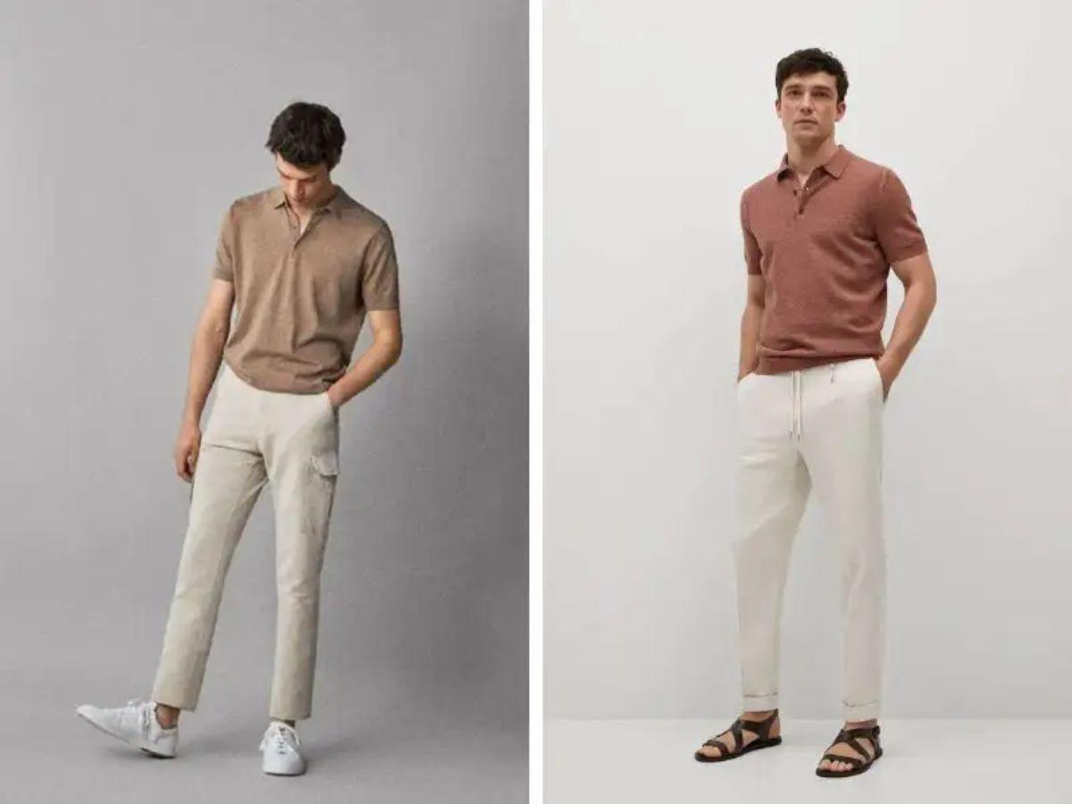Quần kaki trắng cùng áo polo, trẻ trung và lịch sự