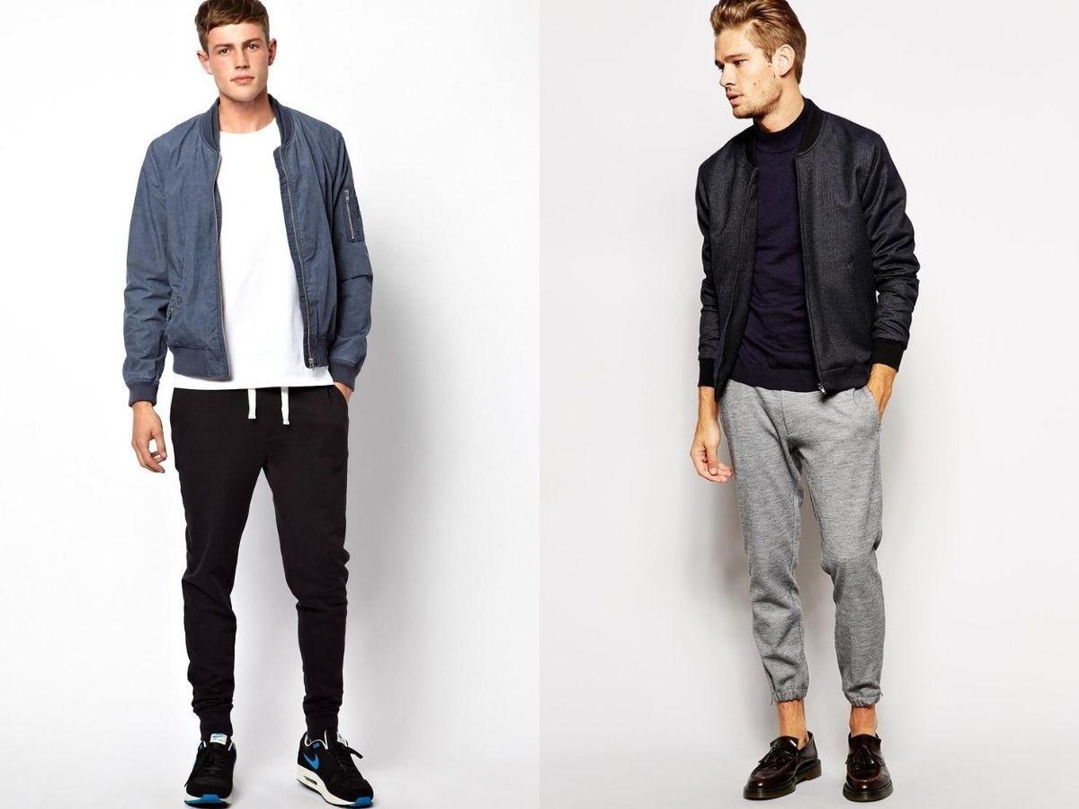 Quần jogger nam với áo khoác bomber