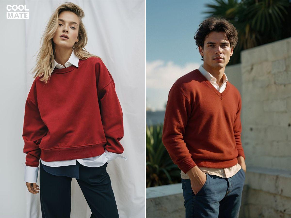 Outfit Sweatshirt phối quần Kaki tạo cảm giác lịch sự, chỉn chu