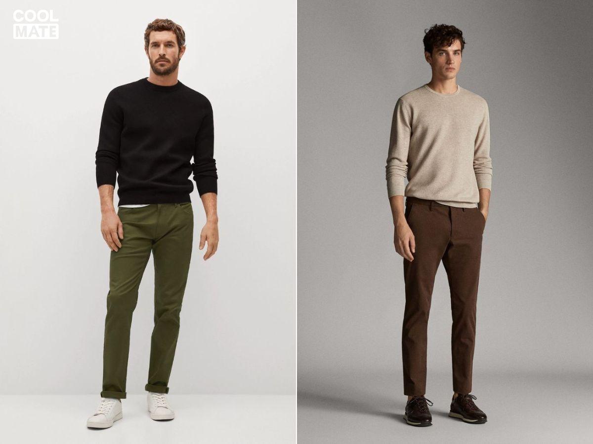 4.3. Phối áo Sweatshirt với quần Chinos 
