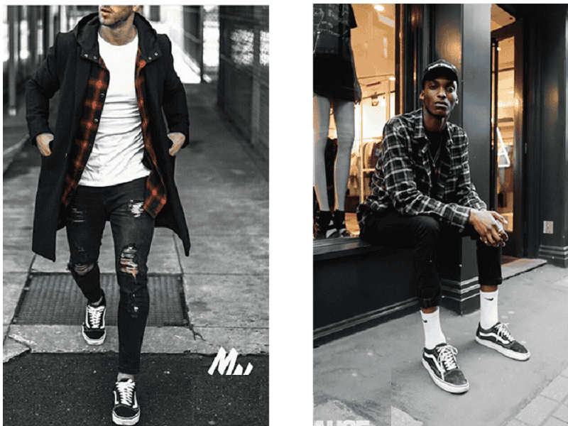 Áo khoác măng tô phối cùng giày Vans Comfy Crush