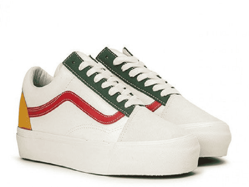 Áo khoác zip và giày Vans trắng