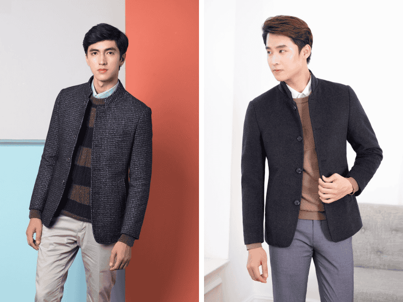 Set đồ từ blazer cổ đứng cùng áo len vừa ấm áp, lại vừa thời trang