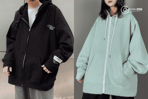 Áo khoác Hoodie Shopee dạng zip được cách tân từ Hoodie truyền thống