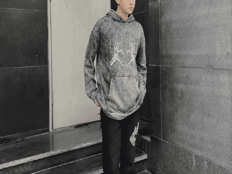 Hoodie Acid Heart Bones