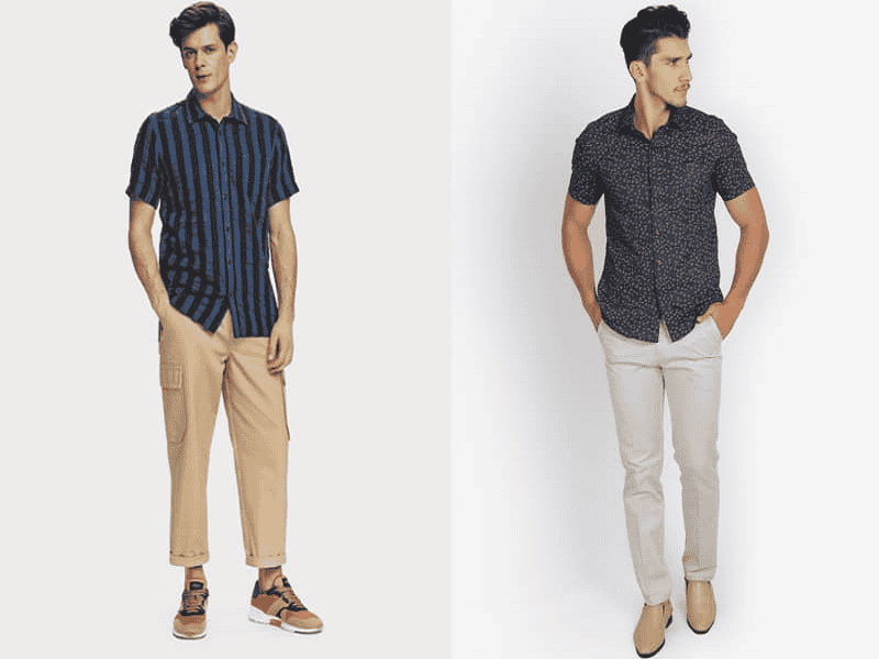 Áo sơ mi nhiều họa tiết và quần Jogger