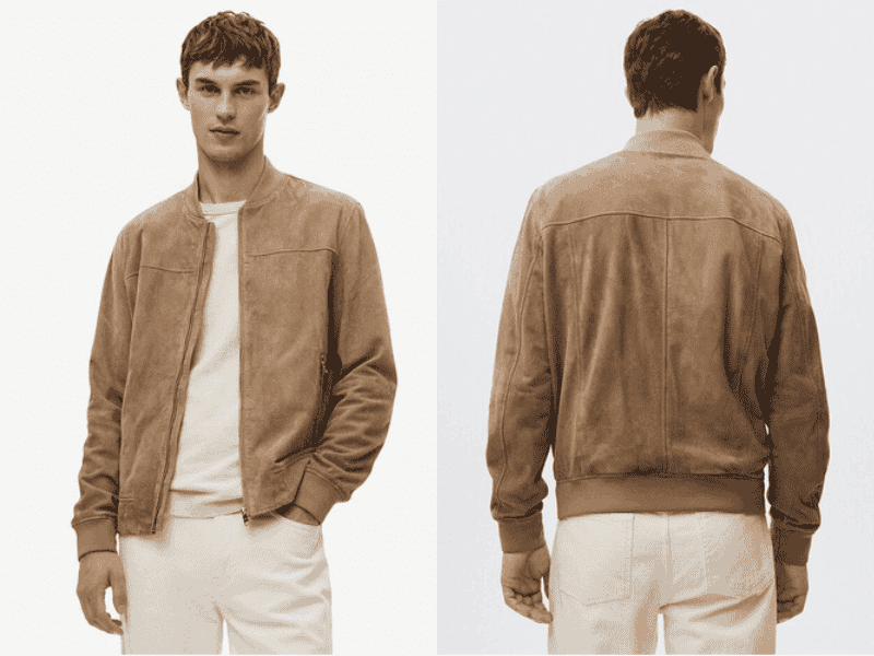 Giặt áo khoác bomber da lộn bằng máy