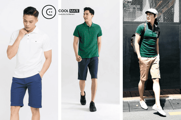 Mix áo polo quần kaki nam dáng ngắn phù hợp với nhiều chàng trai