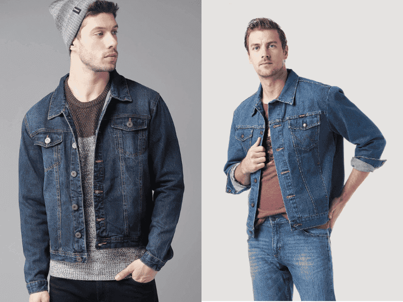phối áo khoác jean và hoodie