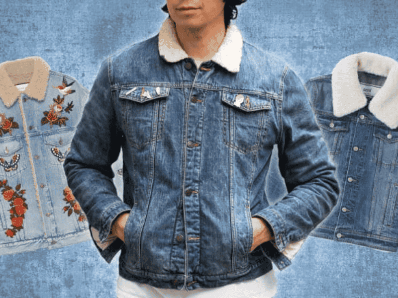 phối áo khoác jean và hoodie