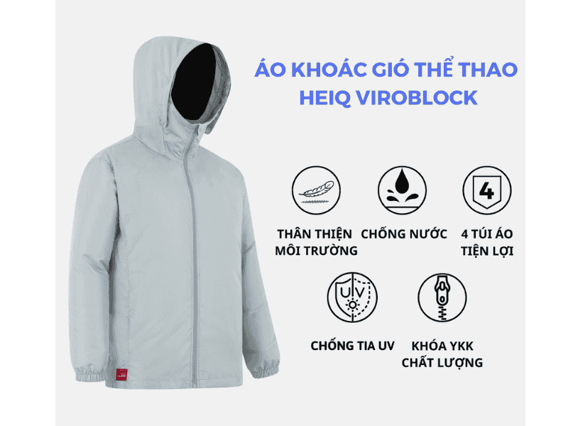 Áo khoác gió thể thao Coolmate HeiQ Viroblock