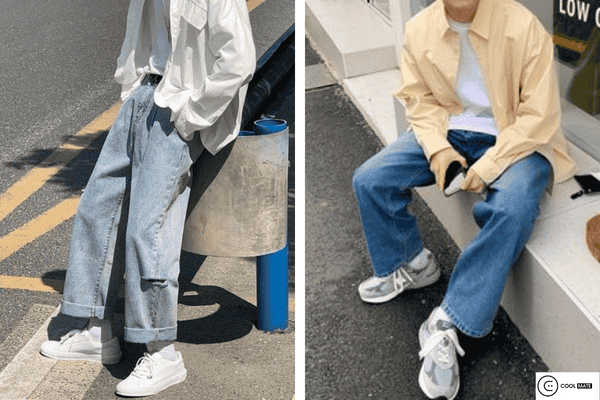 Phối đồ với áo khoác sơ mi nam và giày sneaker - Phong cách thời trang nam