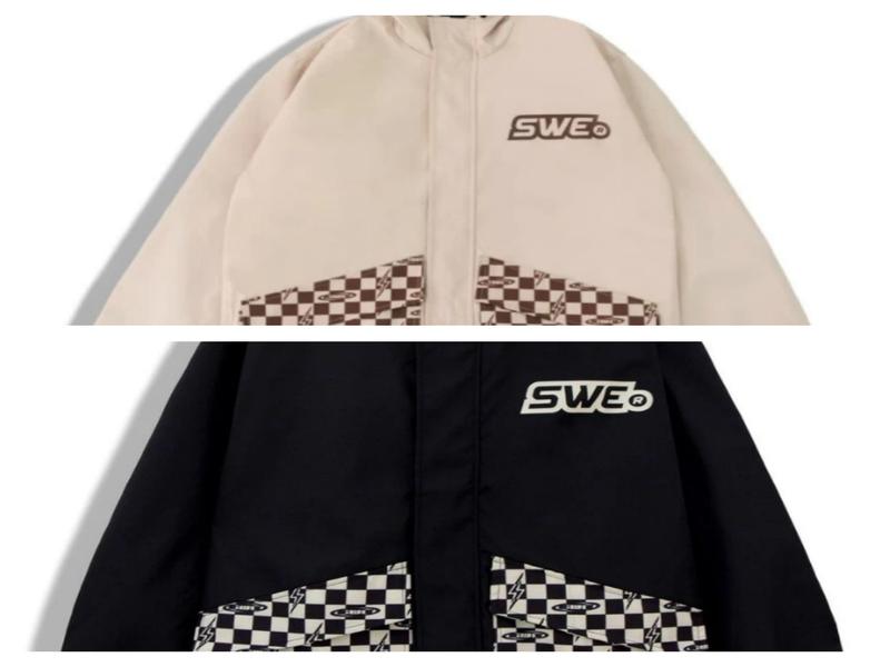 Áo khoác gió SWE Checkered Jacket với họa tiết kẻ caro
