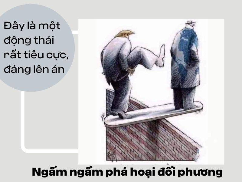 âm thầm phá hoại đối phương là động thái tiêu cực của gây hấn thụ động