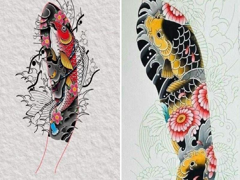 Hình xăm cá chép hóa rồng