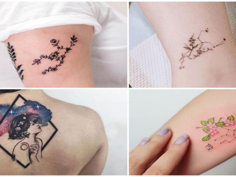 Hình xăm cung Xử Nữ ở cánh tay, lưng