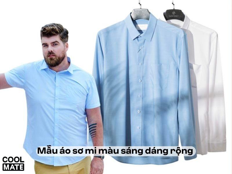 Áo sơ mi màu sáng dáng rộng, tạo sự thoải mái và tự tin
