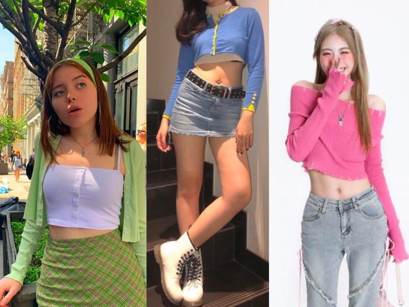 Áo crop top và áo len crop