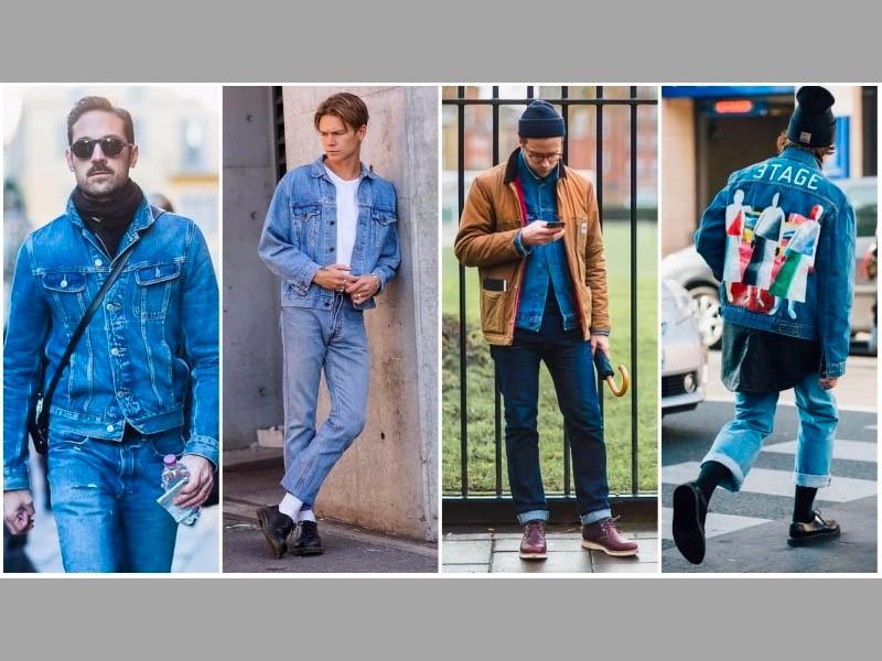 Áo khoác denim + quần jeans