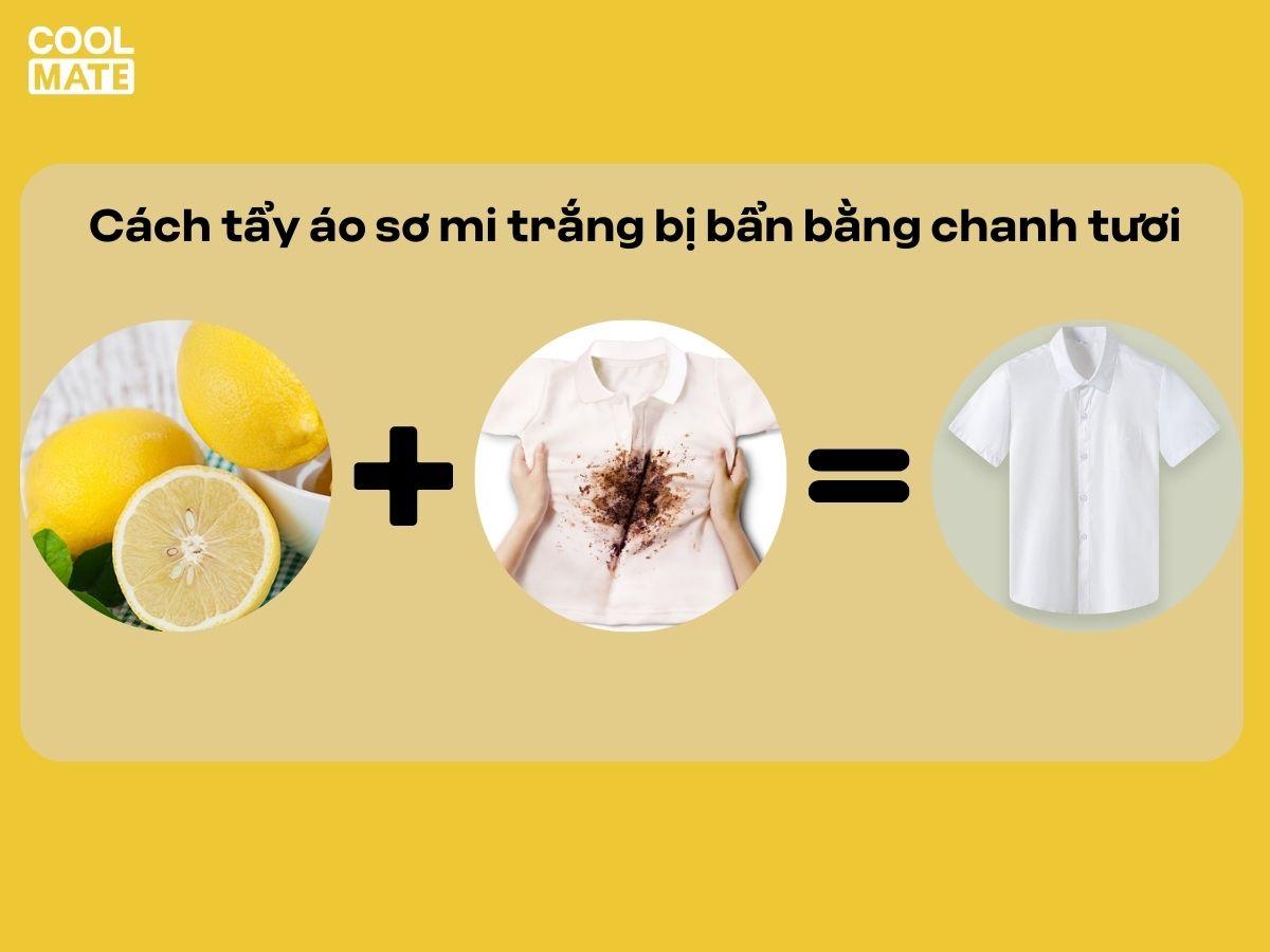 Cách tẩy áo sơ mi trắng bị dính màu, vết bẩn bằng chanh tươi