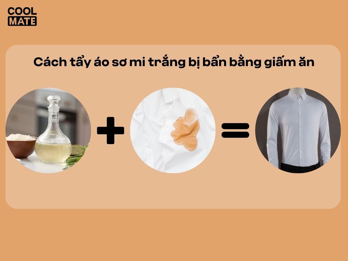 Cách tẩy trắng áo sơ mi bị lem màu, vấy bẩn bằng giấm ăn