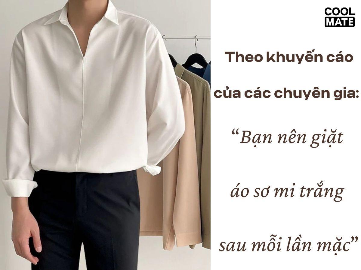 Tần suất giặt áo sơ mi trắng nam