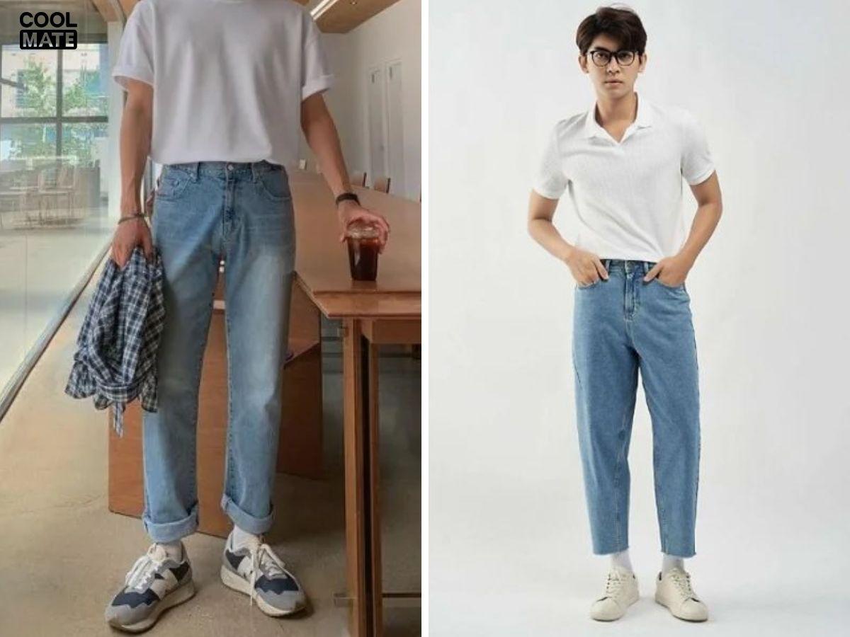 Quần baggy với áo polo tay lỡ nhã nhặn