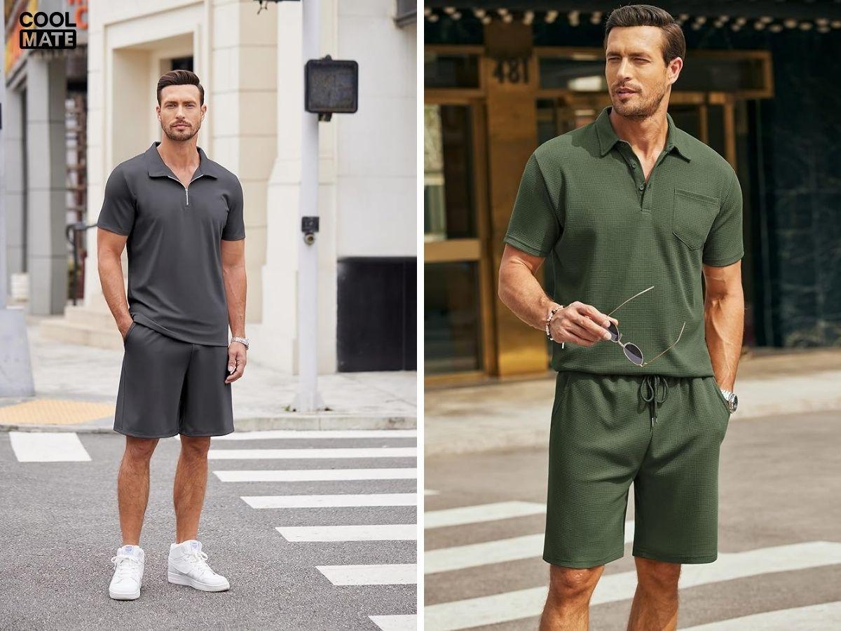 Phối đồ với áo polo tay lỡ cùng quần short lửng cá tính
