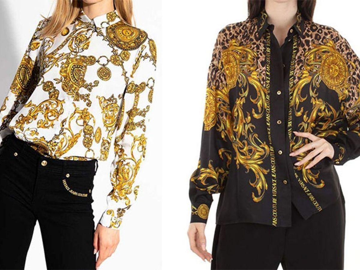 Áo sơ mi tay dài Versace Silk Baroque 