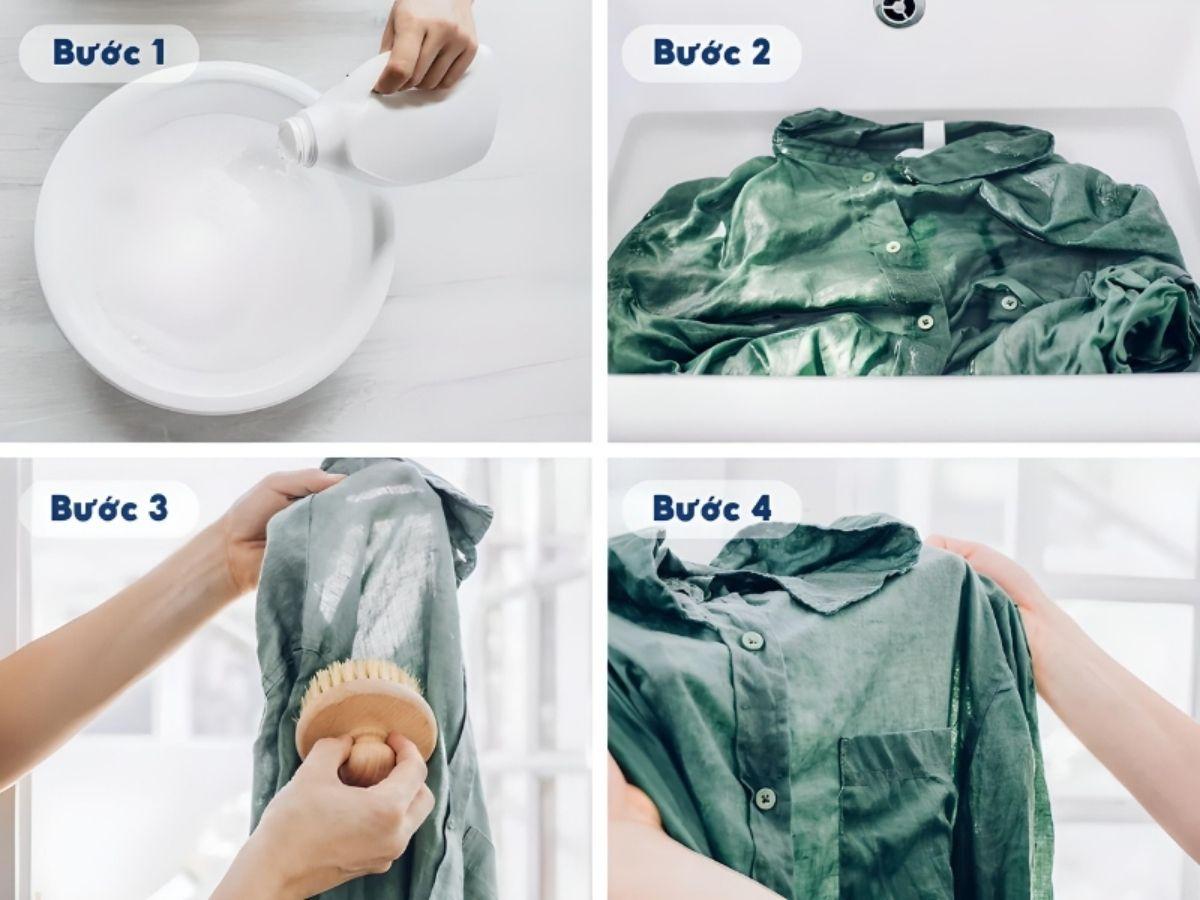 Tẩy áo ố vàng bằng nước tẩy chuyên dụng