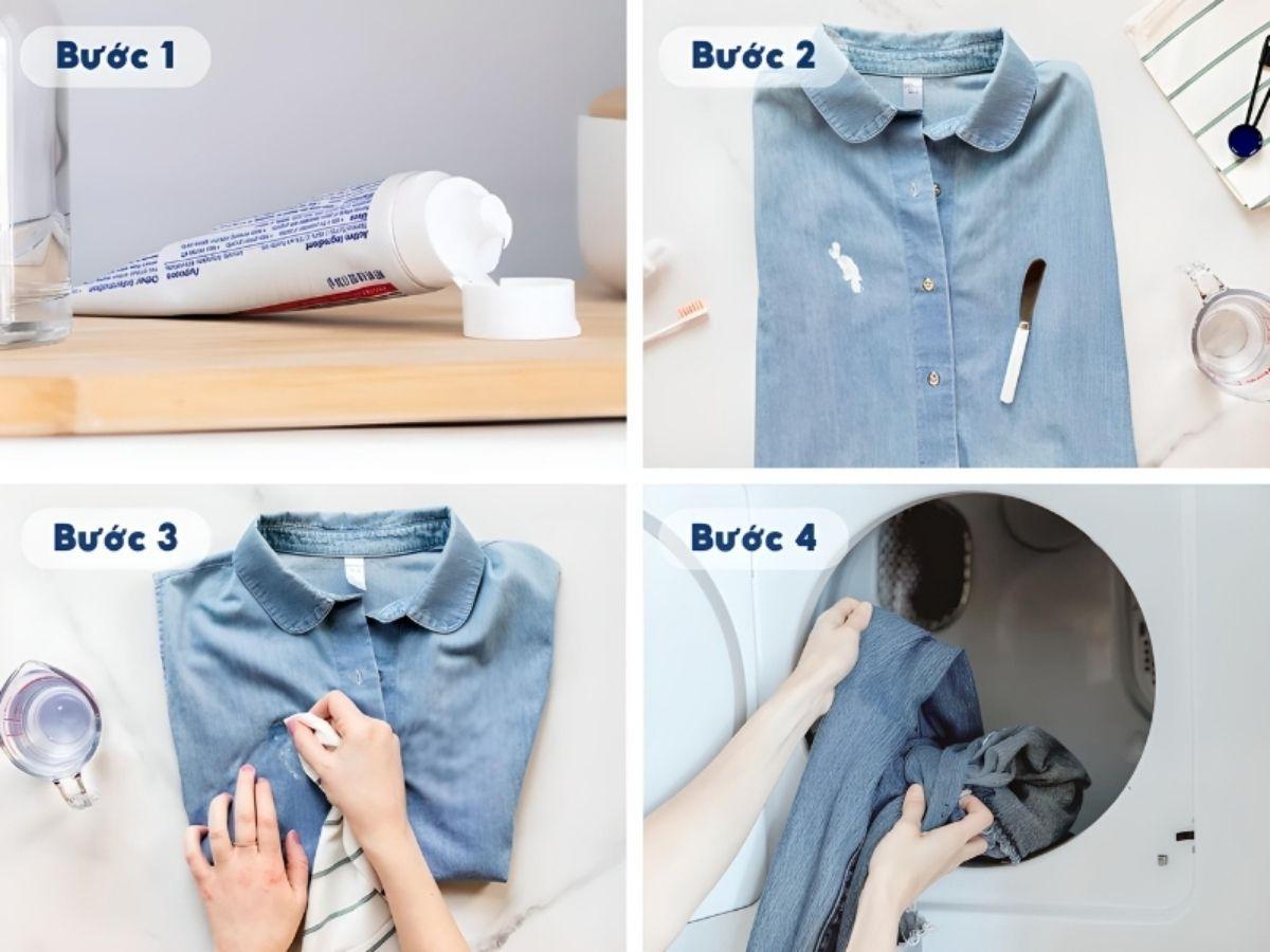 Tẩy áo ố vàng bằng kem đánh răng