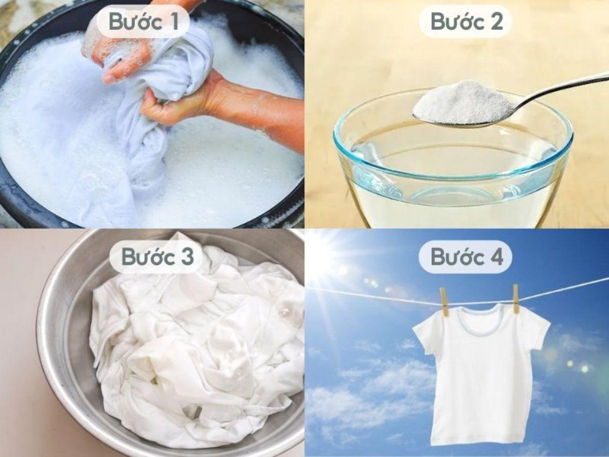 Tẩy áo ố vàng bằng muối và giấm trắng