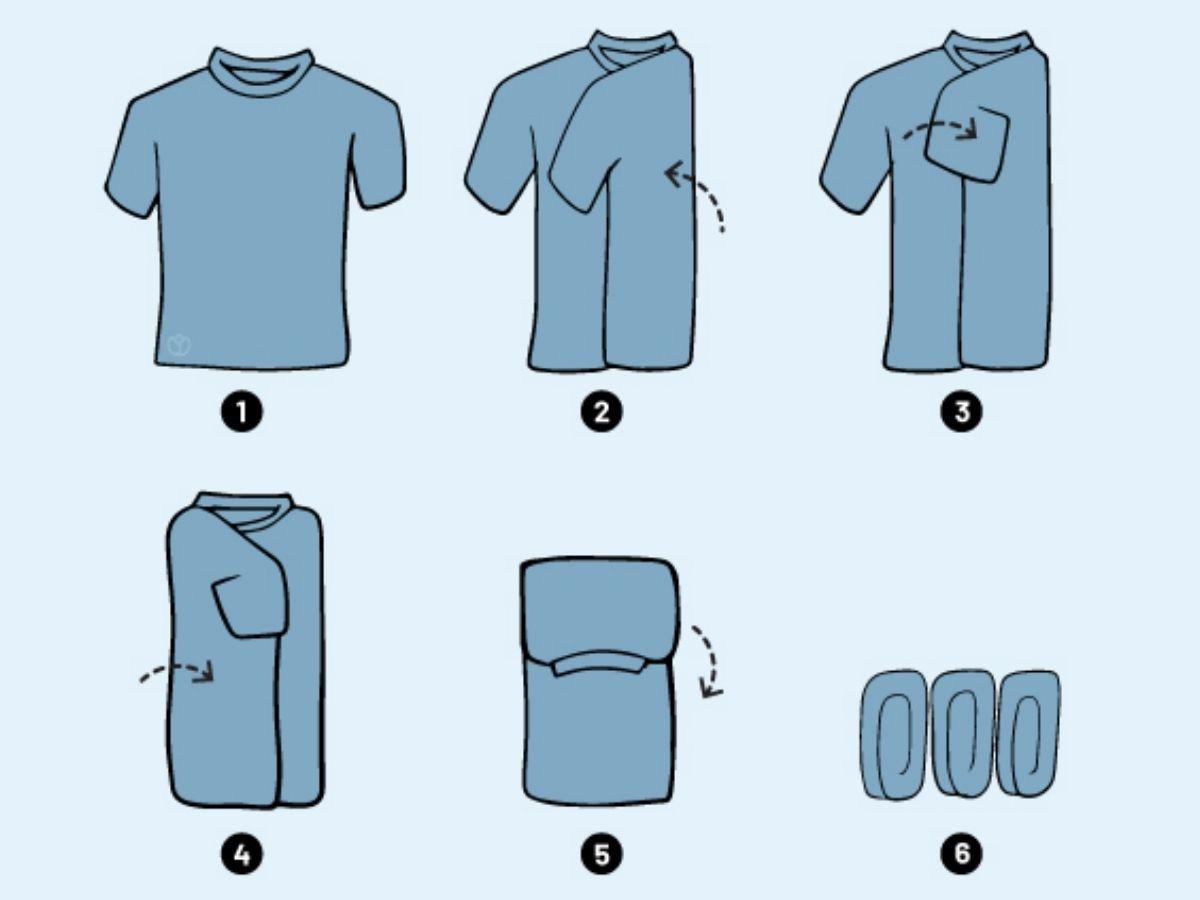 Với cách gấp áo polo theo phương pháp Marie Kondo bạn sẽ tiết kiệm được không gian tủ đồ